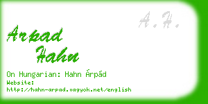 arpad hahn business card