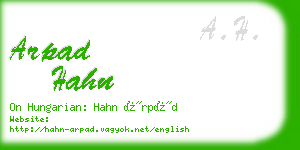 arpad hahn business card